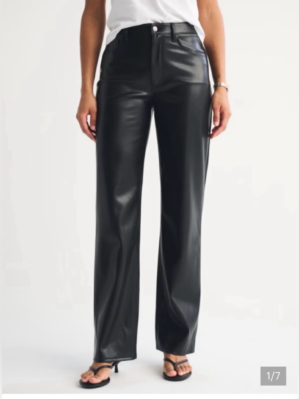 Abercrombie & Fitch Black Vegan Leather Pants - size 27 - NWT